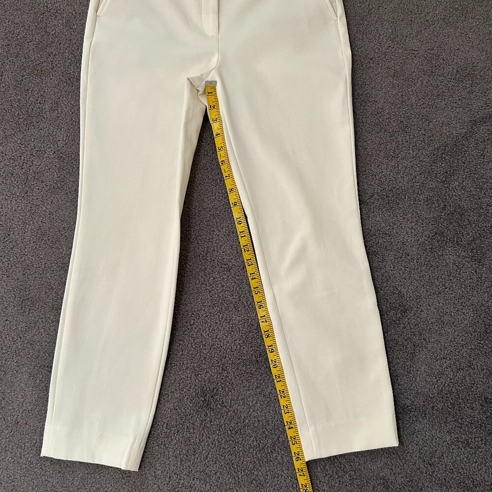 WHBM Ecru/White Comfort Stretch Classic Slim Ankle Pants Size 8 - Picture 6 of 11